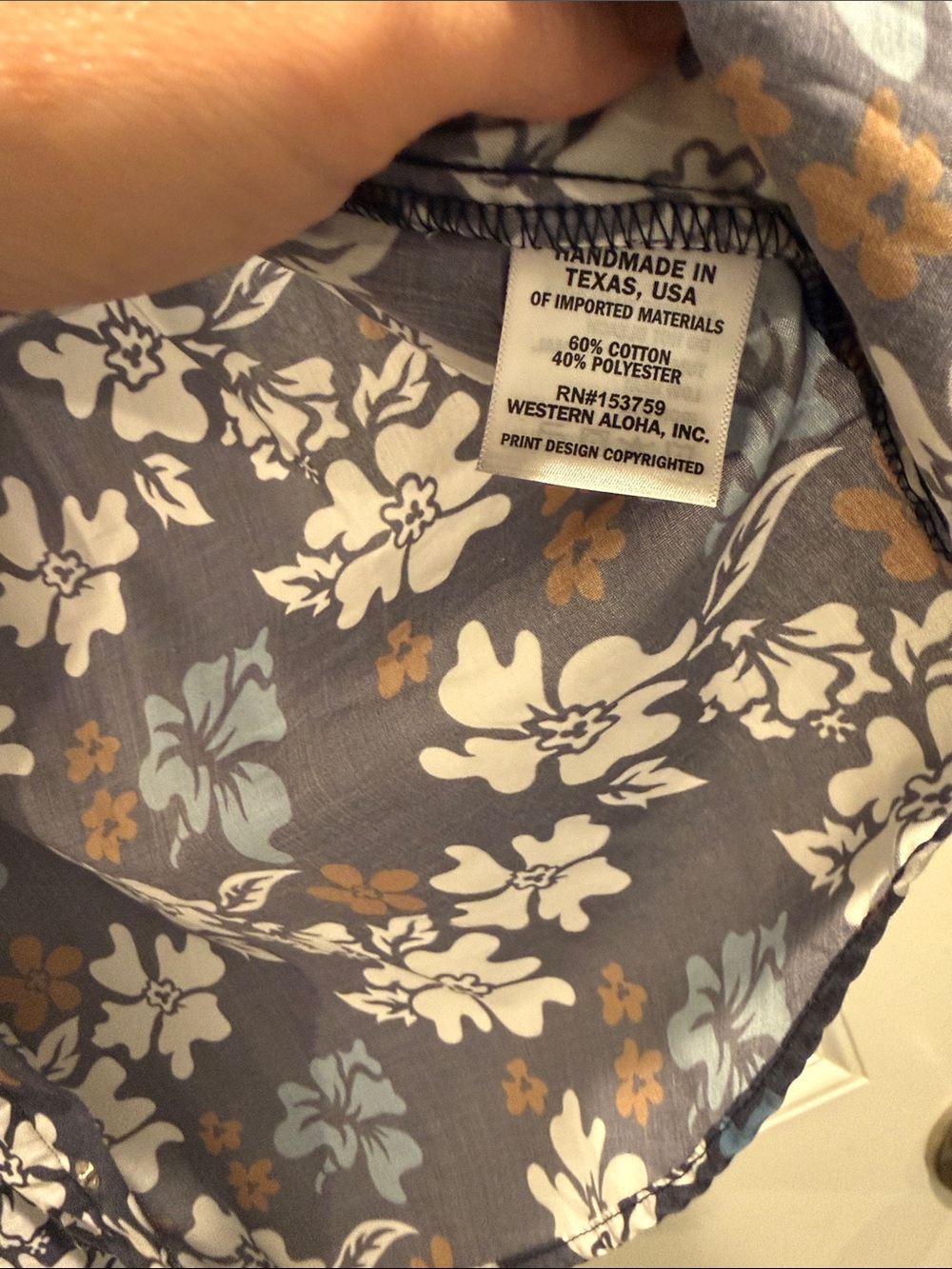 Western Aloha Navy Floral Short-Sleeve Shirt size XL - Picture 6 of 7
